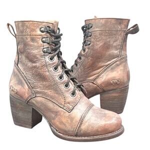 Bed Stu Judgement Combat Boots 6 Cobbler Pinkish Brown Granny Western Grunge USA